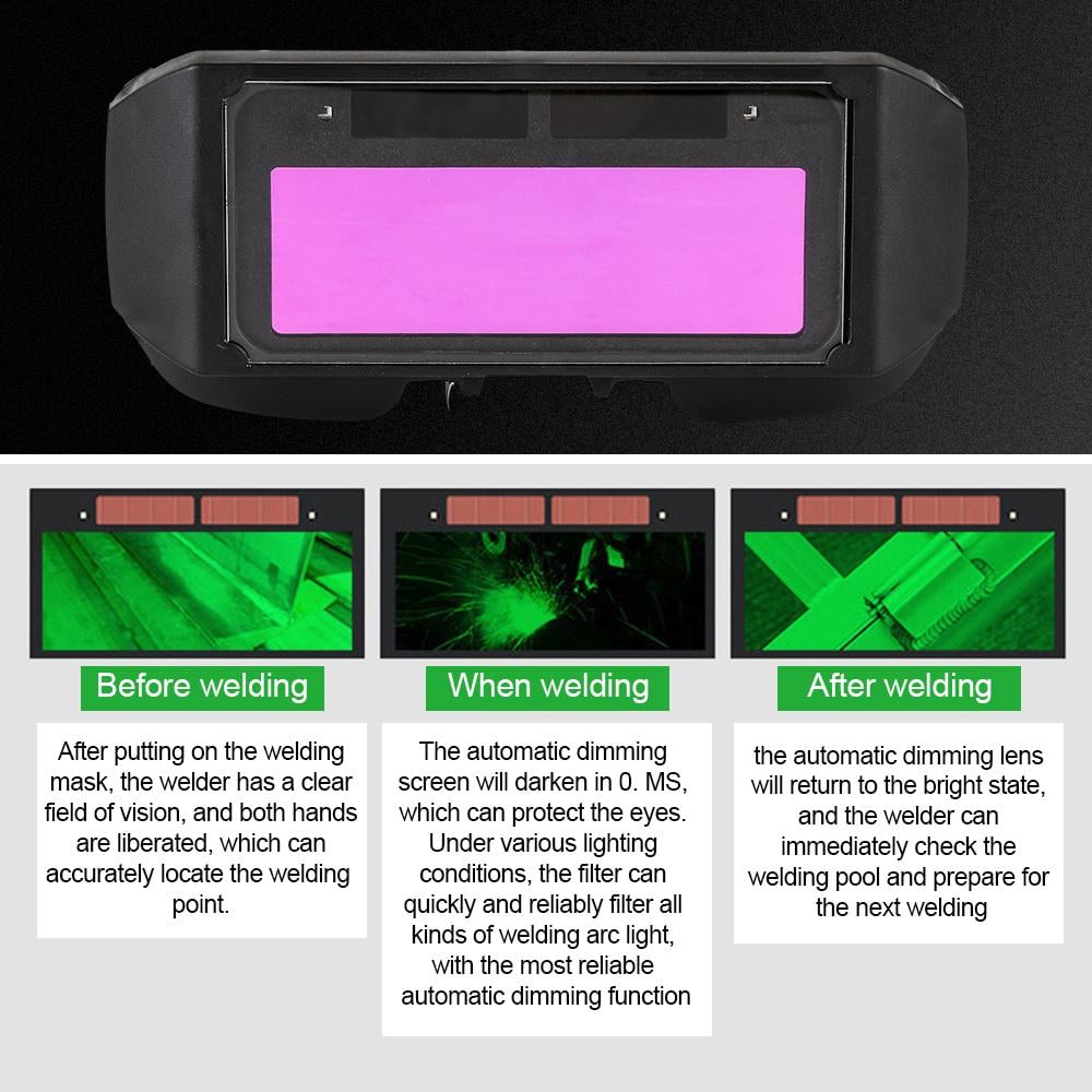 Lunettes de soudage auto-obscurcissantes – Alimentées par énergie solaire, protection UV/IR, monture ajustable