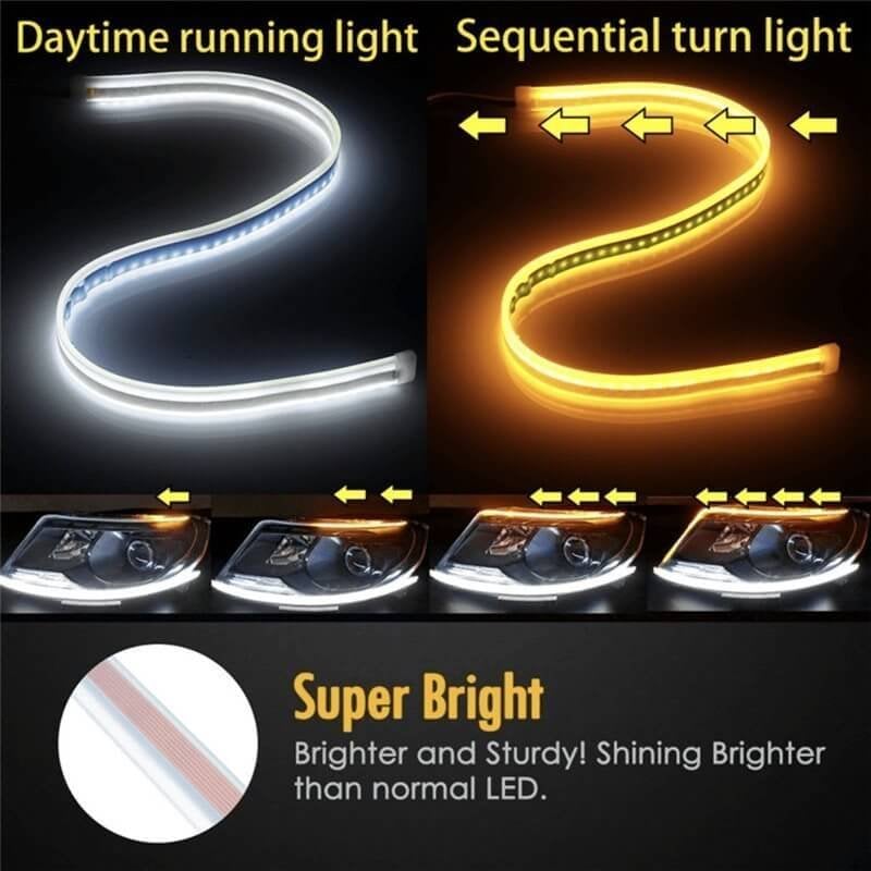 Feu de signalisation automobile flexible à LED de type flux (2 pièces)