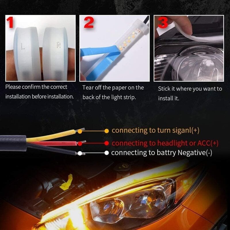 Feu de signalisation automobile flexible à LED de type flux (2 pièces)