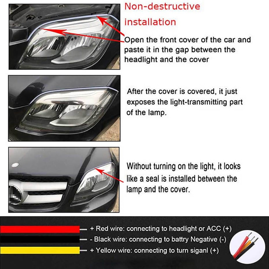 Feu de signalisation automobile flexible à LED de type flux (2 pièces)
