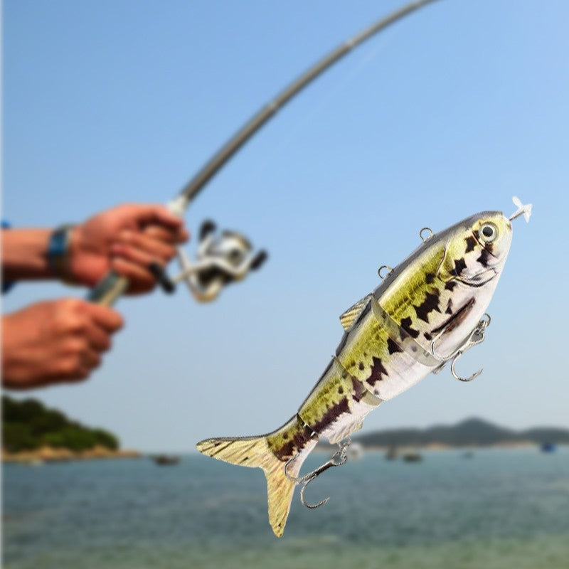 Leurre de pêche robotique multi-articulé avec LED