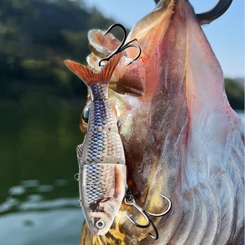 Leurre de pêche robotique multi-articulé avec LED