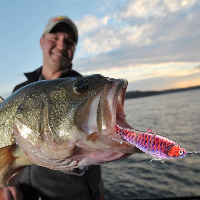 Leurre de pêche robotique multi-articulé avec LED