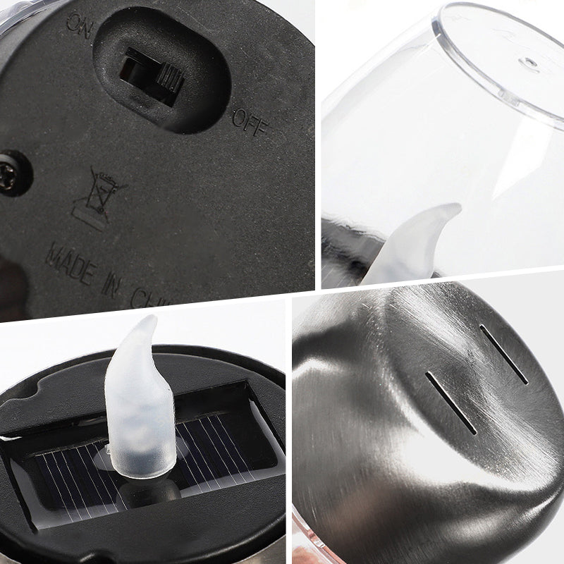Lot de 6 lampes de table solaires à LED – Sans flamme et étanches, allumage/extinction automatique avec capteur crépusculaire pour jardin et fête