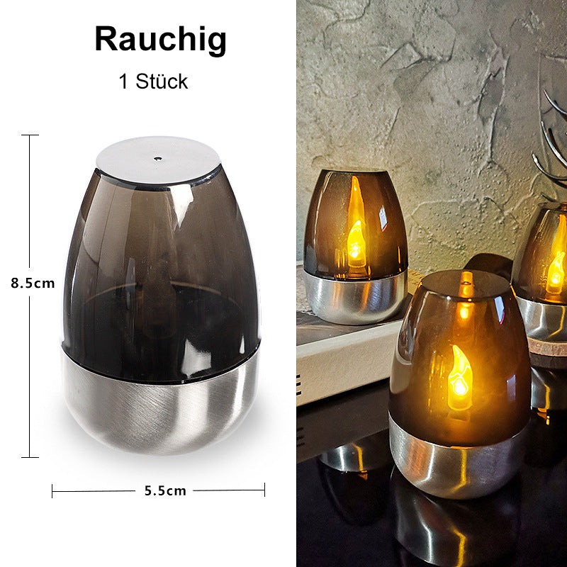 Lot de 6 lampes de table solaires à LED – Sans flamme et étanches, allumage/extinction automatique avec capteur crépusculaire pour jardin et fête
