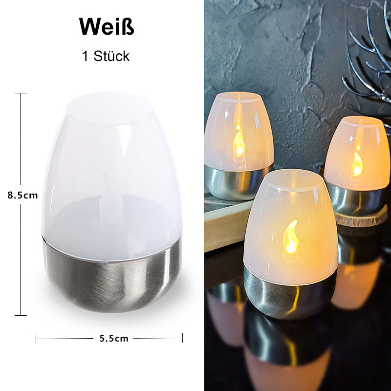 Lot de 6 lampes de table solaires à LED – Sans flamme et étanches, allumage/extinction automatique avec capteur crépusculaire pour jardin et fête