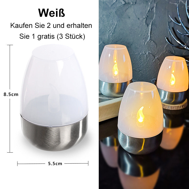 Lot de 6 lampes de table solaires à LED – Sans flamme et étanches, allumage/extinction automatique avec capteur crépusculaire pour jardin et fête