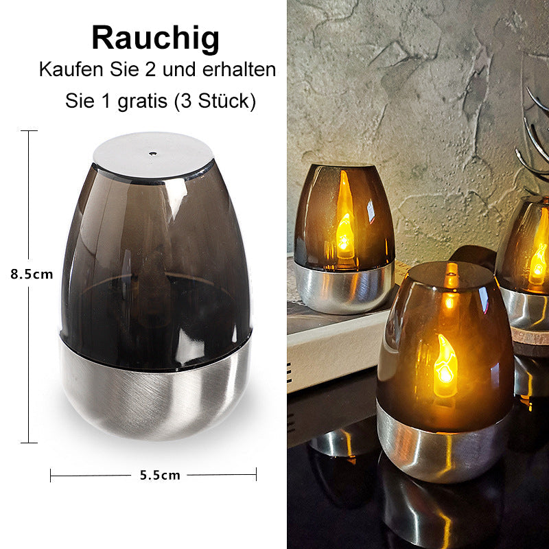 Lot de 6 lampes de table solaires à LED – Sans flamme et étanches, allumage/extinction automatique avec capteur crépusculaire pour jardin et fête
