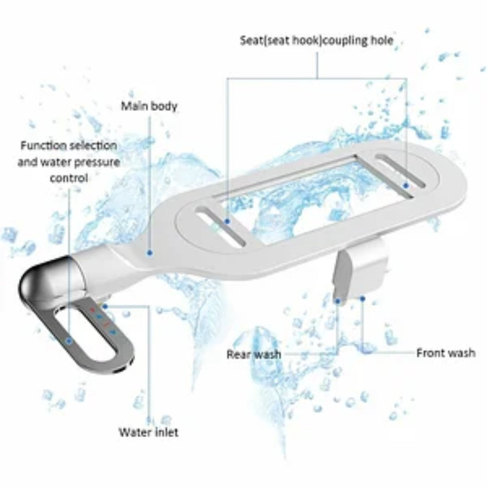 Bidet non électrique pour salle de bain avec double tête de pulvérisation, nettoyeur de toilettes, bidet hygiénique autonettoyant