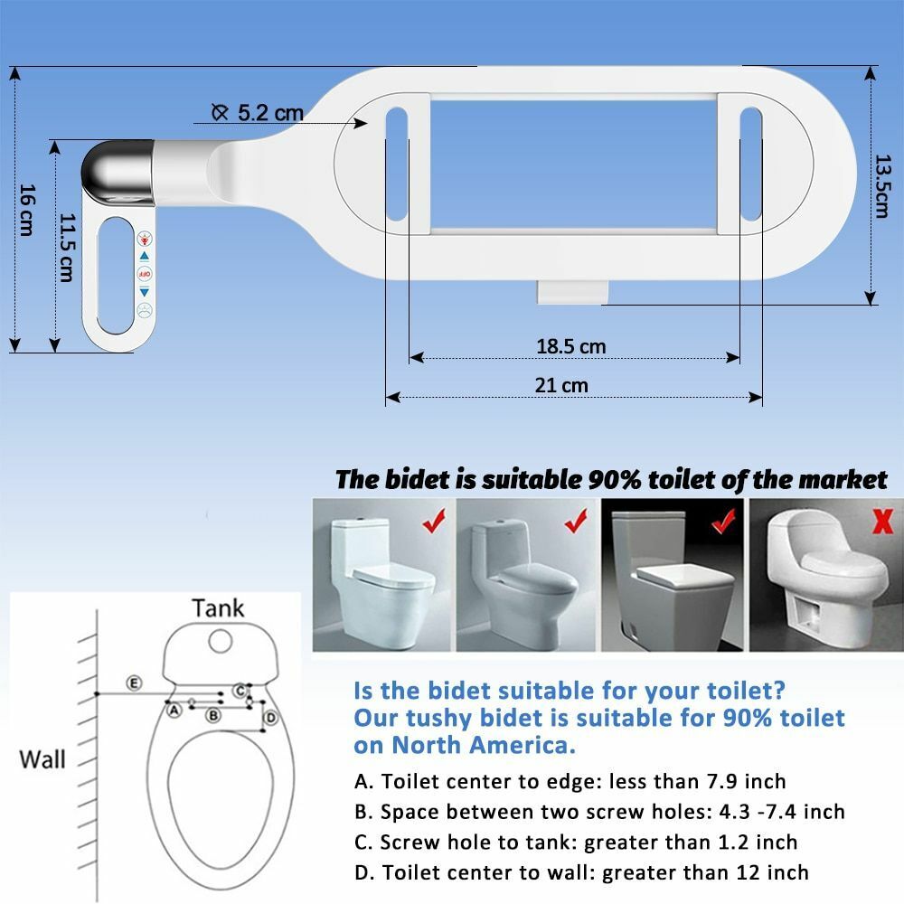 Bidet non électrique pour salle de bain avec double tête de pulvérisation, nettoyeur de toilettes, bidet hygiénique autonettoyant