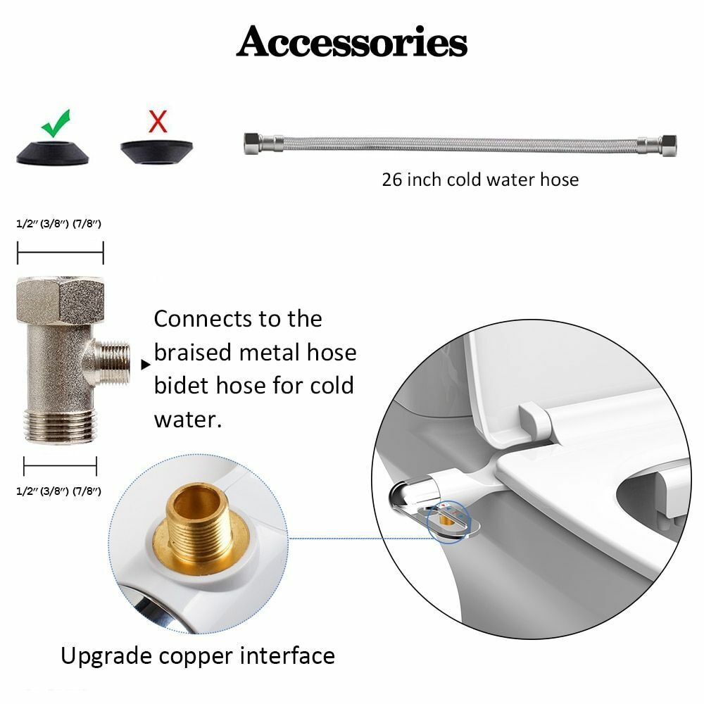 Bidet non électrique pour salle de bain avec double tête de pulvérisation, nettoyeur de toilettes, bidet hygiénique autonettoyant