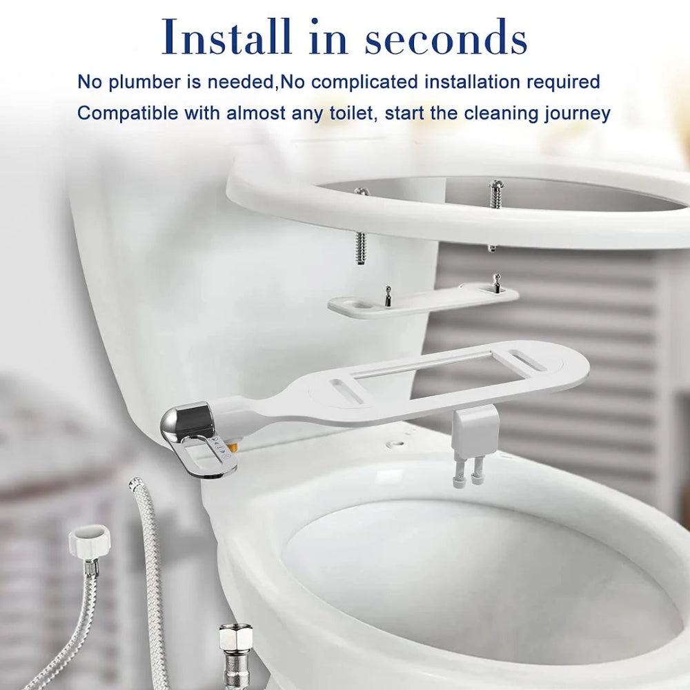 Bidet non électrique pour salle de bain avec double tête de pulvérisation, nettoyeur de toilettes, bidet hygiénique autonettoyant