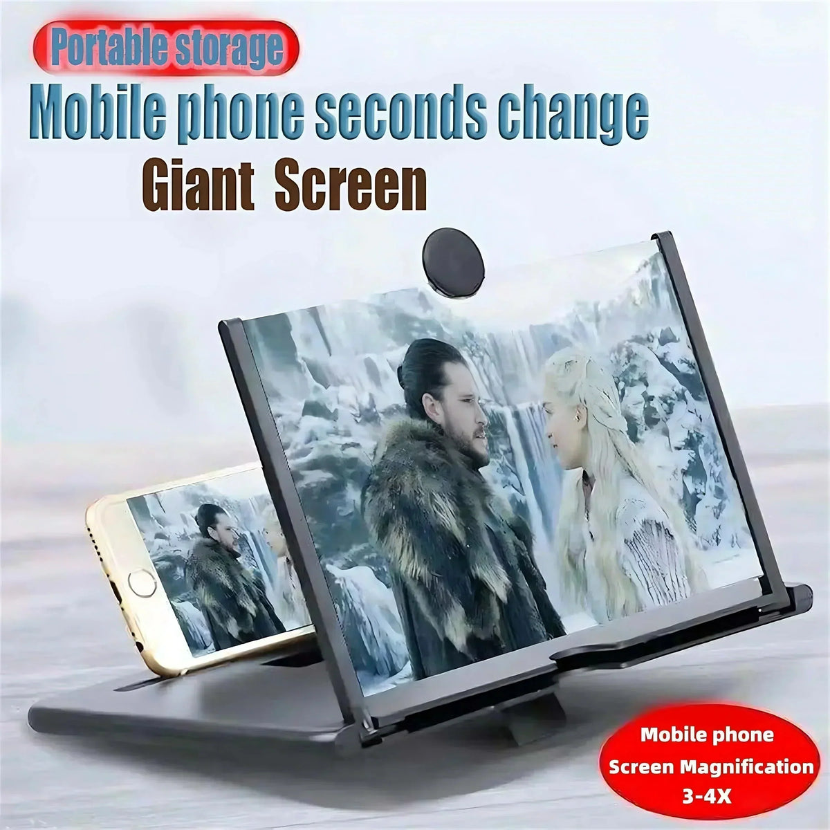 Amplificateur de téléphone pliable - Design ultra-fin avec port de charge intégré pour un son clair et puissant