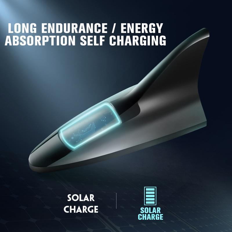Antenne requin de toit pour voiture à énergie solaire avec voyant LED