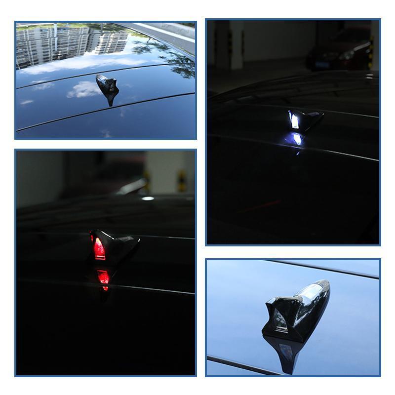 Antenne requin de toit pour voiture à énergie solaire avec voyant LED