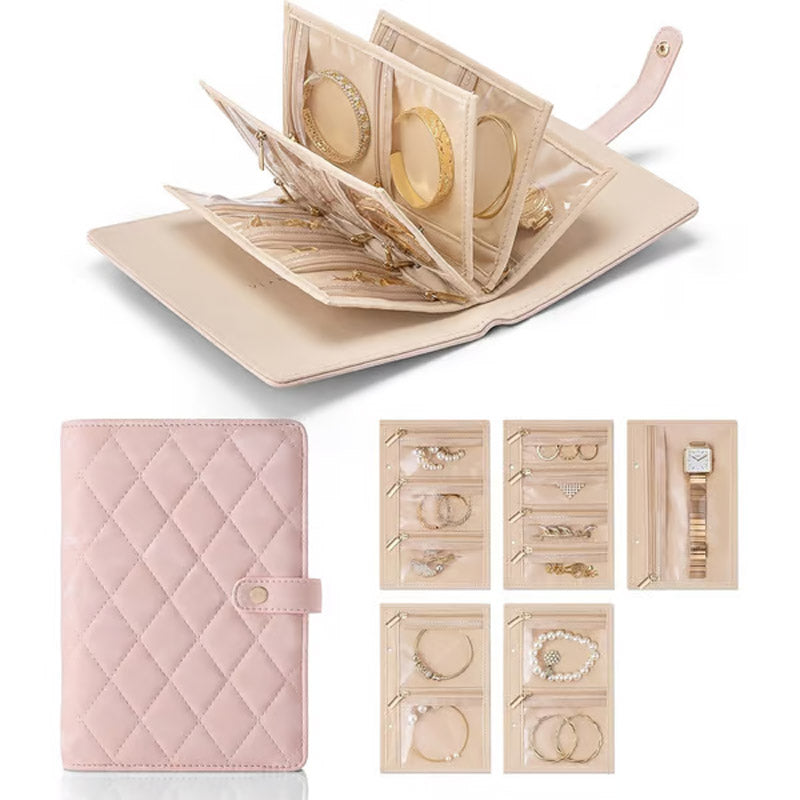 Élégante Trousse de Rangement à Carreaux pour Bijoux