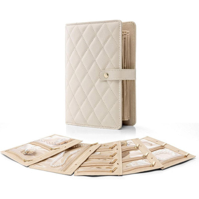 Élégante Trousse de Rangement à Carreaux pour Bijoux