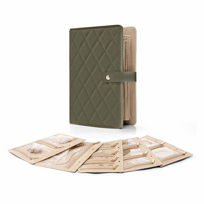 Élégante Trousse de Rangement à Carreaux pour Bijoux