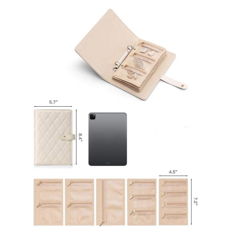 Élégante Trousse de Rangement à Carreaux pour Bijoux