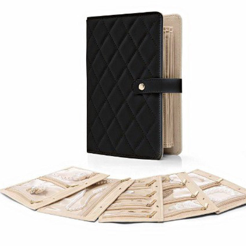 Élégante Trousse de Rangement à Carreaux pour Bijoux
