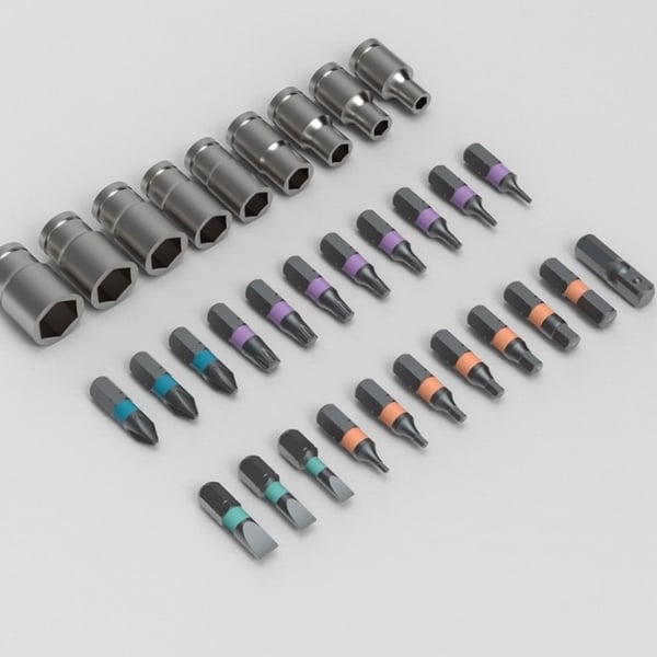 Tournevis à cliquet 24-en-1 – Compact, magnétique, 24 embouts, aluminium