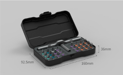 Tournevis à cliquet 24-en-1 – Compact, magnétique, 24 embouts, aluminium