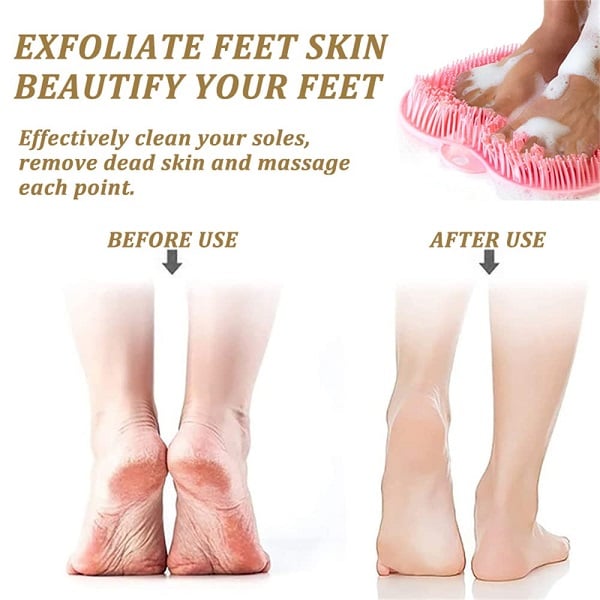 2026 50 000+ VENDUS ! Coussin de massage pour pieds et dos sous la douche – 500+ poils en caoutchouc souple, base à ventouse puissante. Nettoie et masse les pieds, le dos et