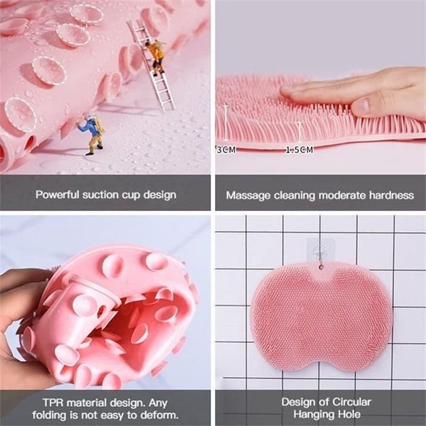 2026 50 000+ VENDUS ! Coussin de massage pour pieds et dos sous la douche – 500+ poils en caoutchouc souple, base à ventouse puissante. Nettoie et masse les pieds, le dos et