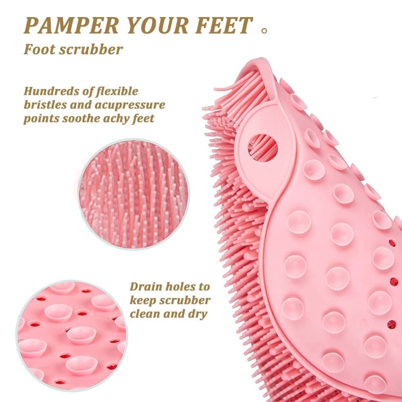 2026 50 000+ VENDUS ! Coussin de massage pour pieds et dos sous la douche – 500+ poils en caoutchouc souple, base à ventouse puissante. Nettoie et masse les pieds, le dos et