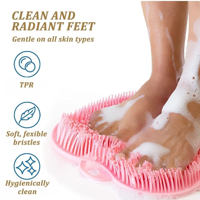 2026 50 000+ VENDUS ! Coussin de massage pour pieds et dos sous la douche – 500+ poils en caoutchouc souple, base à ventouse puissante. Nettoie et masse les pieds, le dos et