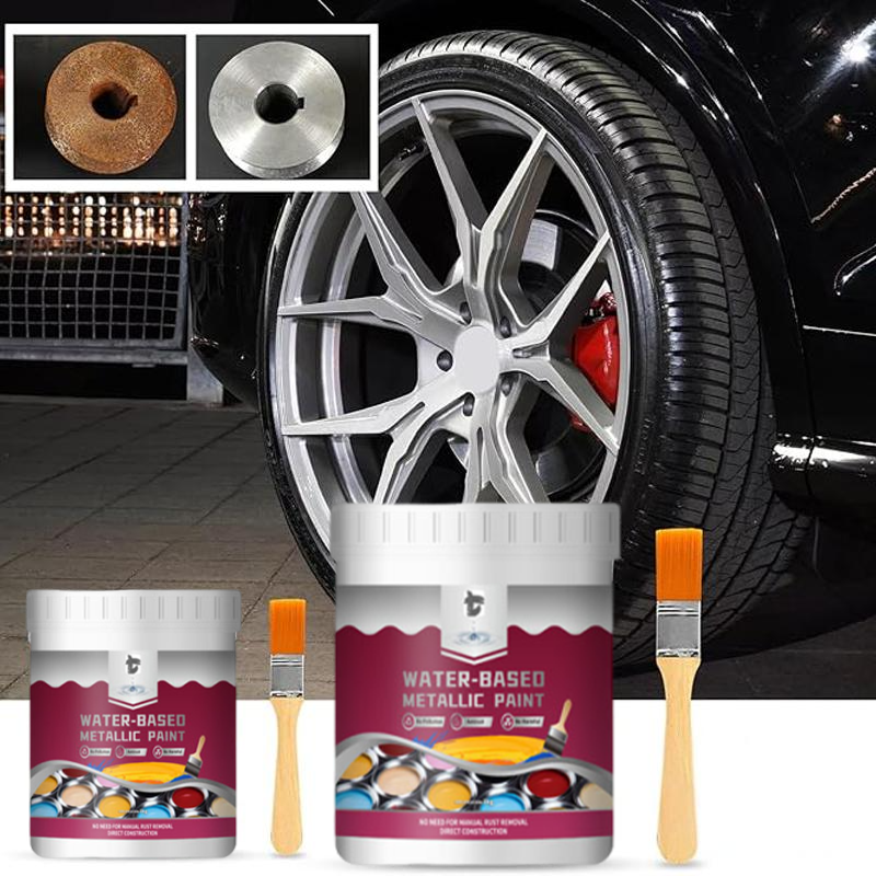 Peinture Métallique Antirouille – Une seule couche arrête la rouille, pas de ponçage, pas de fumées. Sèche pour donner une finition métallique élégante. Parfait pour les outils de jardin et les portails.
