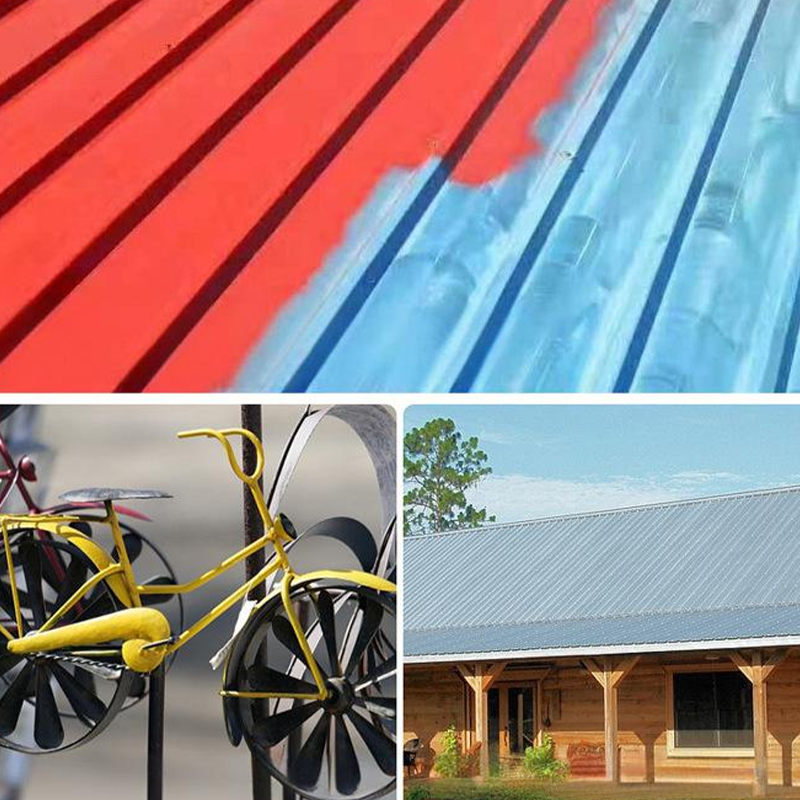 Peinture Métallique Antirouille – Une seule couche arrête la rouille, pas de ponçage, pas de fumées. Sèche pour donner une finition métallique élégante. Parfait pour les outils de jardin et les portails.
