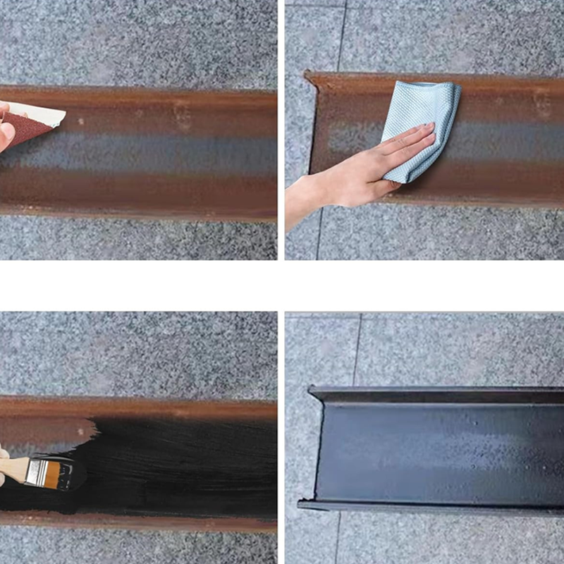 Peinture Métallique Antirouille – Une seule couche arrête la rouille, pas de ponçage, pas de fumées. Sèche pour donner une finition métallique élégante. Parfait pour les outils de jardin et les portails.