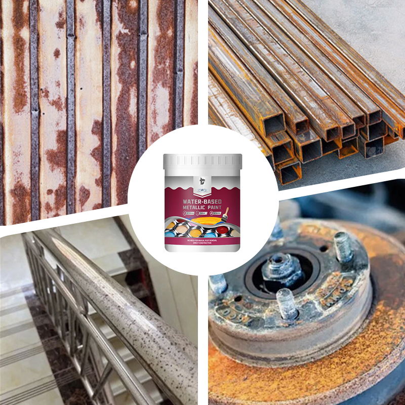 Peinture Métallique Antirouille – Une seule couche arrête la rouille, pas de ponçage, pas de fumées. Sèche pour donner une finition métallique élégante. Parfait pour les outils de jardin et les portails.