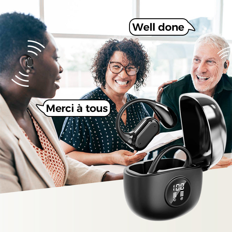Écouteurs de traduction Ki – Traduction en temps réel dans 134 langues avec application, Bluetooth 6.0, écouteurs sans fil pour la musique et les appels, étanches IPX5