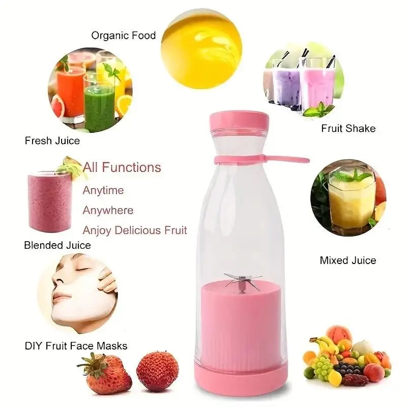 Extracteur de jus portable – Jus frais à tout moment, rechargeable par USB et facile à nettoyer