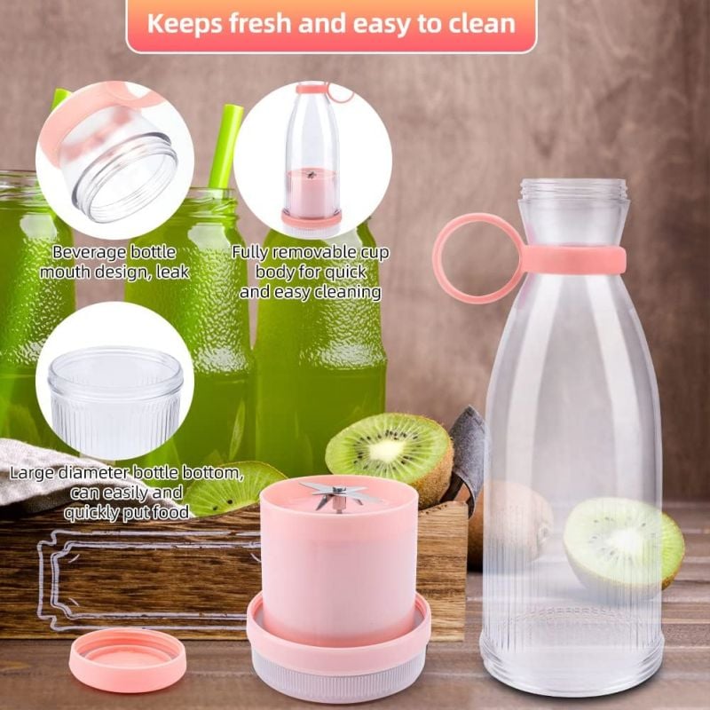 Extracteur de jus portable – Jus frais à tout moment, rechargeable par USB et facile à nettoyer