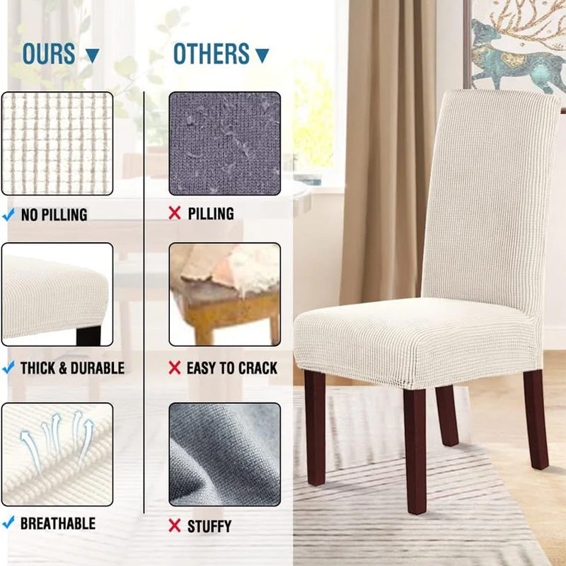 Rafraîchissez n'importe quelle chaise instantanément ! Housse monopièce extensible antidérapante