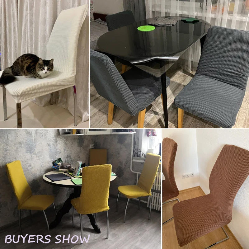 Rafraîchissez n'importe quelle chaise instantanément ! Housse monopièce extensible antidérapante