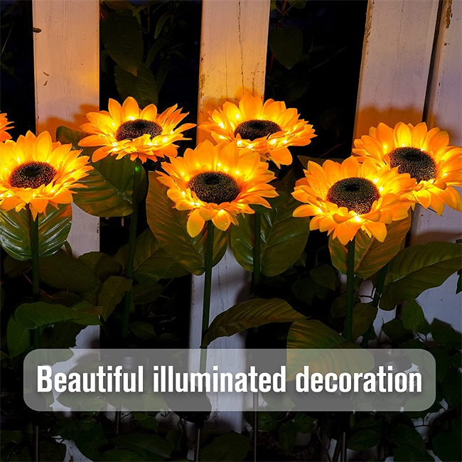 Lampes solaires Tournesol – Allumage/Extinction automatique, 14h d'éclairage, Étanchéité IP65