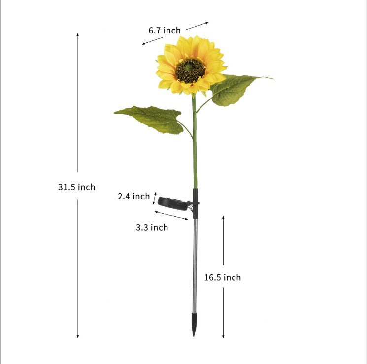 Lampes solaires Tournesol – Allumage/Extinction automatique, 14h d'éclairage, Étanchéité IP65