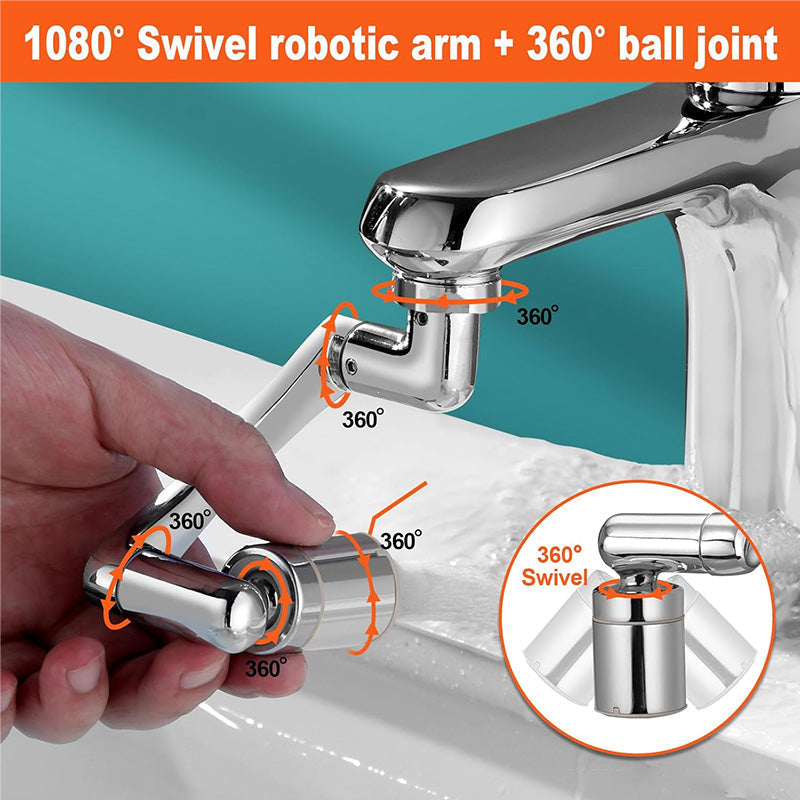 Adaptateur de robinet rotatif universel et anti-éclaboussures 1440°