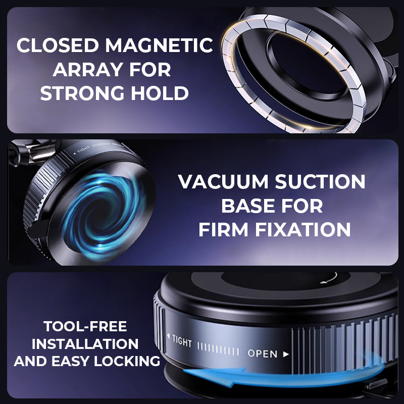 Support magnétique pliable – Fixation stable, design compact et rotation à 360°