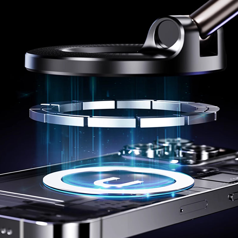 Support magnétique pliable – Fixation stable, design compact et rotation à 360°