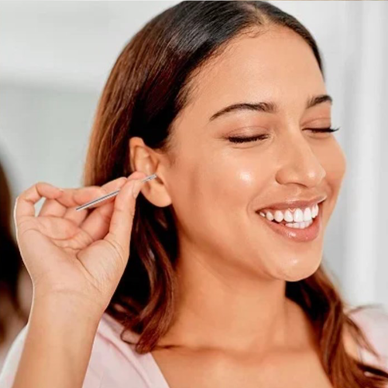 Kit de perçage d'oreille portable 6 pièces en acier inoxydable - Outil de nettoyage d'oreille en spirale