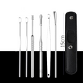 Kit de perçage d'oreille portable 6 pièces en acier inoxydable - Outil de nettoyage d'oreille en spirale