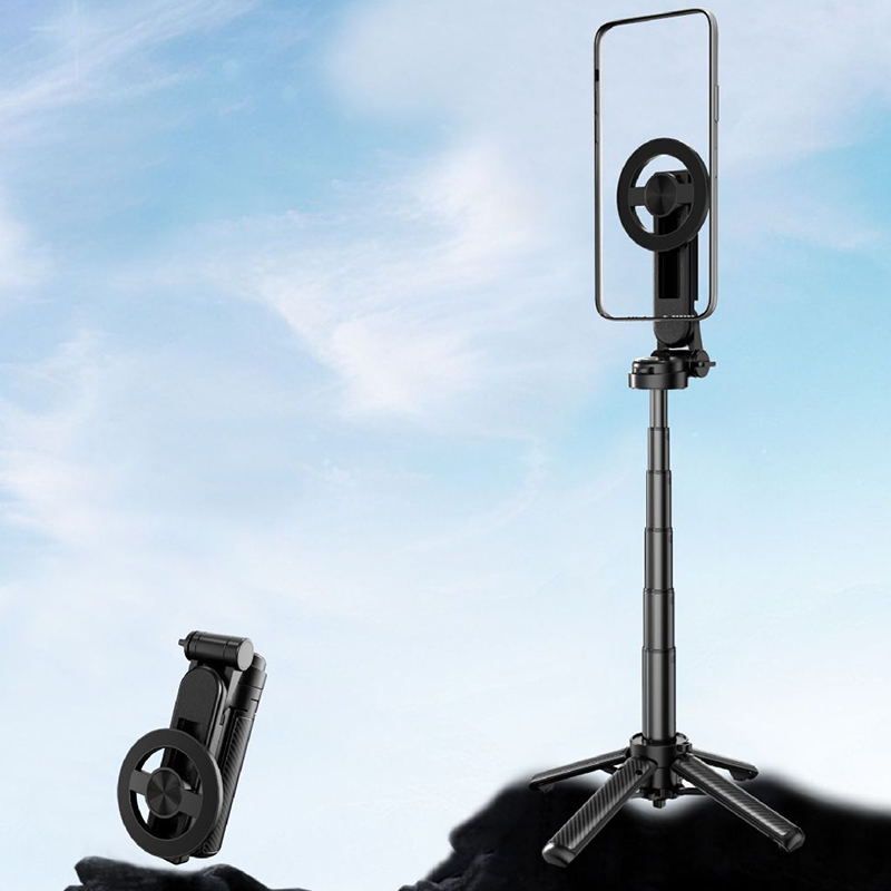 Perche à selfie magnétique multifonctionnelle 4-en-1 avec rotation à 360°
