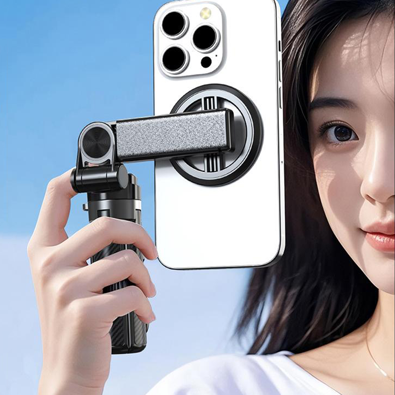 Perche à selfie magnétique multifonctionnelle 4-en-1 avec rotation à 360°