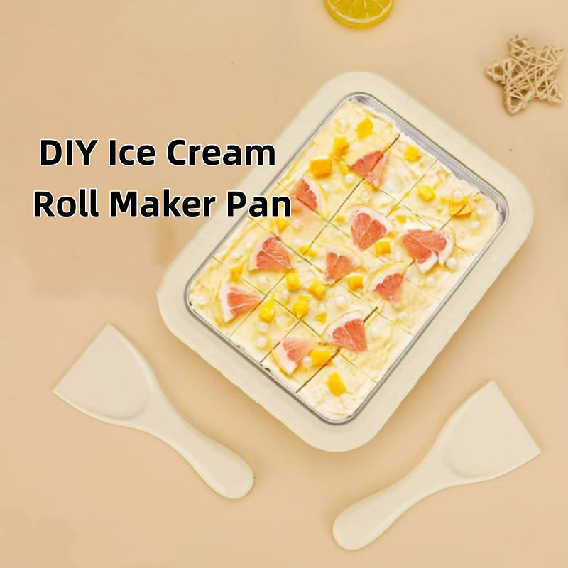 Poêle à rouleaux de crème glacée à faire soi-même