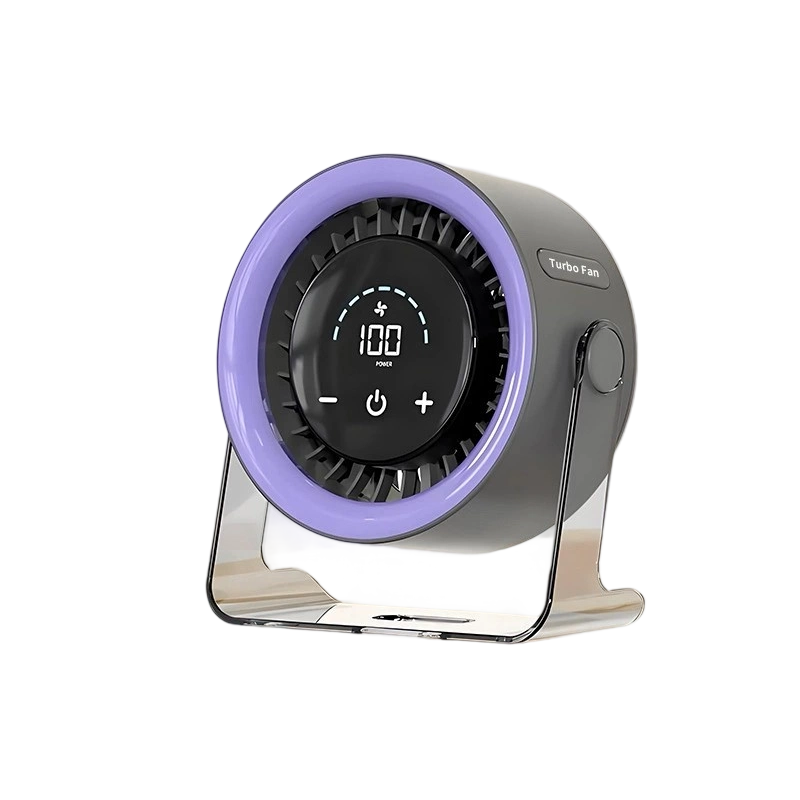 [Indispensable en période de canicule] Ventilateur de bureau avec affichage LED, alimenté par USB, portable, 100 vitesses, inclinaison à 120°, silencieux, longue autonomie, ventilateur oscillant pour chambre à coucher